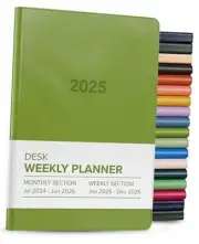 Desk Weekly Monthly Planner 2025 - Calendar Planner and Notebook, Durable
