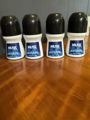 Vintage Avon Musk Marine Roll-On Deodorants - Lot of 4 (50ml Each)