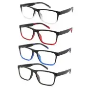 4 Pack Reading Glasses 1.25 Men Readers Computer Blue Light Blocking Fashion