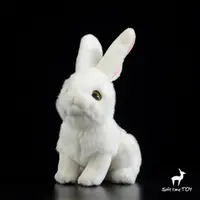 在飛比找樂天市場購物網優惠-可愛小兔子毛絨玩具超萌白色野兔公仔仿真兔兔動物禮物20CM