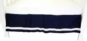 Babyhood Breezy Blue Pleated Crib Skirt, Navy/White