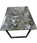 48"x36" Labradorite Marble Coffee Table, Mid Century Modern Art Décor