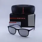 Prada Sport PS01TS DG02B0 Black Rubber/Light Grey Mirror Silver 56-19-140 Sun...