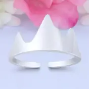 8.5mm Mountains Band 925 Sterling Silver Toe Ring Thin Adjustable Toe Ring