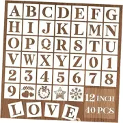 Letter Stencils and Numbers, 40 Pcs Alphabet Drawing Templates, 12 Inch