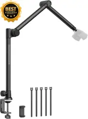 3-Section Desktop Camera Bracket, Damping Boom Arm with 360° Ball Head, C Clamp
