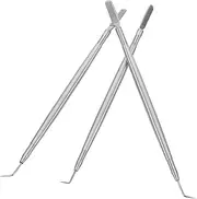 NULYLU 3pcs Stainless Steel Lash Extension Separator Tool with Integrated Comb for Eyebrow Perming and Curling Durable Metal Applicator for Salon and Home Use Silver