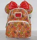 Disney Loungefly Gingerbread Mickey Minnie Mouse Mini Backpack & Ears NWT