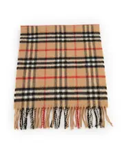 Beige Cashmere Nova Check Scarf