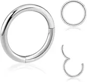 [Ju7cer] 16G G23 Titanium Body Jewelry Internally Threaded Cubic Zirconia Top Cluster Labret Stud Cartilage Piercing, be applicable, Silver, white opal