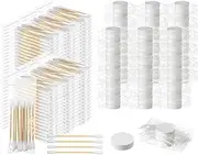 Dansib 1000 Travel Cotton Swabs Individually Packaged Double Headed Cotton Swabs and 200 Compressed Towels Portable Disposable Mini Compressed Towels Suitable for Travel Hotel Makeup Care