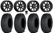 Valor V01 14" Wheels Bk 30" Coyote Tires Honda Pioneer 1000 / Talon