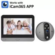 Smart 3MP WiFi Battery Powered Door Bell Magic Cat Eye Peephole Cameras PIR FHD