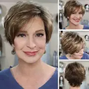Women Short Dark Brown Highlight Blonde Pixie Cut Wig with Bangs Synthetuic Hair