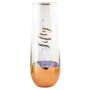 50th Birthday Rose Gold Ombre Stemless Champagne Glass