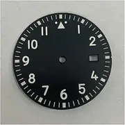 NPKNGZTATW 33.5MM Watch Dial for NH35 /NH36 /7S //4R Movement with Green Luminous Black Green Dial dial(White)