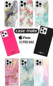 CASE-MATE Gold Pink Marble Glitter Flowers iPhone 13 PRO MAX Square Hard Case
