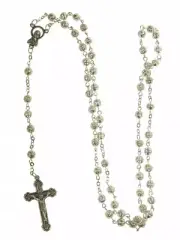 Irish J. C Walsh & Sons, Dublin, Ireland Small Hollow Silver Rosary Beads G600