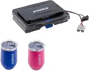 Kings 12V Travel Sandwich Press |Toasties |Grill+ Blue + Pink Travel Tumbler