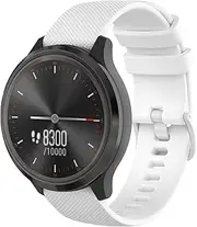 MH MOIHSING Compatible with Garmin Vivoactive 4 45mm, Garmin Venu 2, GarminActive, Soft Silicone 22mm Replacement Straps Sport Watch Band Quick Release Strap for Garmin Forerunner 745, White