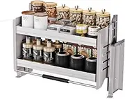 Pull-Down Cabinet Shelves, Adjustable Pull-Down Kitchen Wall Cabinet Storage Organizer 2 Tier Mounted Wall Cabinet Pull-Down Shelves System Tall Cabinet Pull-Down Shelves(Cabinet 650mm)