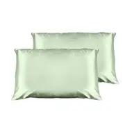 Casa Decor Luxury Satin Pillowcase Set With Gift Box Luxury Bedding Twin Pack Sage Standard