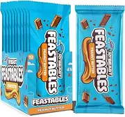Mr Beast Feastables Chocolate Peanut Butter 60g - Made with Cocoa. Plant Based with Only 5 Ingredients, 10 Count