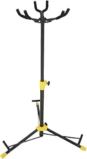 JunZheHub Guitar Display Rack with Three Heads for String Instruments, yellow Rubber head