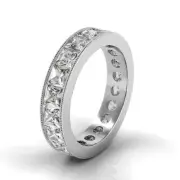 7.5ctw Princess Diamond Channel Set Eternity Band in Platinum (G-H/VS2-SI1)