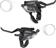 MEGHNA Bike Shifter Set 3 x 7 Speed Thumb Gear Shifters Left and Right Bike Shifter Grip Shifter 21 Speed for Mountain Bike Cruiser Bike Folding Bike (3 x 7 Speed)