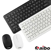在飛比找Yahoo奇摩購物中心優惠-aibo KM10 超薄型文青風 2.4G無線鍵盤滑鼠組