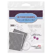 3L Scrapbook Adhesives 3D Foam Squares Black Self-Adhesive 1/4" x1/4" 308 pcs