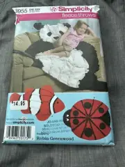 Simplicity Sewing Pattern 3955 Panda Ladybug Clownfish Blanket Toy Doll Fish
