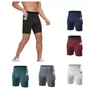 Men's Gym Tight Pocket Leggings Compression Shorts Pant Fast Dry Running Shorts