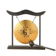 1X( Desktop Gong Table Wind Chime Percussion Instrument Cymbals Gongs with3425