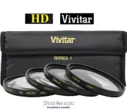 4Pcs Vivitar Close Up Macro Lens For Sony SAL-50F14 50mm SAL-75300 75-300mm Lens