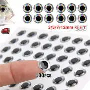 100pcs Holographic Fishing Lure Eyes 3D Fish Eyes Artificial Fish Eyes DIY Eyes