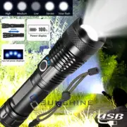 Lamparas de Mano Recargables USB Linternas LED Antorcha Foco Exterior 10000lumen