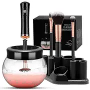 Lertenys Makeup Brush Cleaner Dryer, Makeup Brush Cleaner Machine With 8 Rubber( Color : Black )