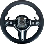 Leather Car Steering Wheel Compatible With BMW M M3 M5 M6 F01 F02 F06 F07 F10 F11 F12 F13 F30 F32 F80 F91 E90 E91 E92 Car Accessories(M6 Style A)
