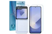 [3x in 1] Samsung Galaxy Z Flip6 Premium Clear Edge-to-Edge Full Coverage Hydrogel Screen Protector Film by MEZON (Galaxy Z Flip6, Hydrogel)