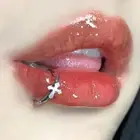 Steel Heart Lip Nail Snake Lip Ring Cross Lip Nail Crystal Piercing Jewelry