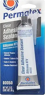 Permatex Clear RTV Silicone Adhesive Sealant, 85 g