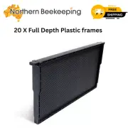20 x Full Depth Plastic BeeHive Deep Frames Beekeeping Bee Hive Deep Frame
