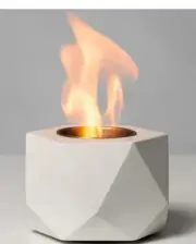 KIZZBY Table Top Fire Pit Bowl - Concrete Tabletop Fireplace Indoor Outdoor GRAY