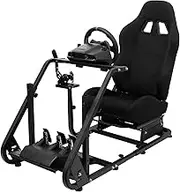 Dardoo Adjustable Racing Cockpit with Gaming Chair Compatible with Thrustmaster Logitech Fnantec，Sturdy Racing Simulator Cockpit Without Steering Wheel, Shifter and Pedals