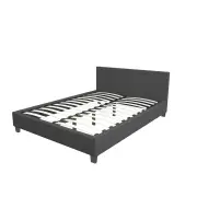 Milano Decor Sienna Luxury Bed With Headboard Charcoal-Double