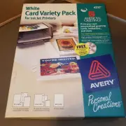 Avery White Card Variety Pack for Ink Jet Printers #6237, New, Free Shipping