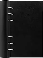 Filofax Clipbook, Classic Refillable Notebook, Black, Personal (6.75 x 3.75) Ruled, Plain and Quadrille Notes Pages, Undated Planner, Yearly, Monthly and Weekly Calendar (B023628)