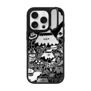 iPhone 16 Pro Mirror Ring Stand Case MagSafe Compatible Black Mirror City